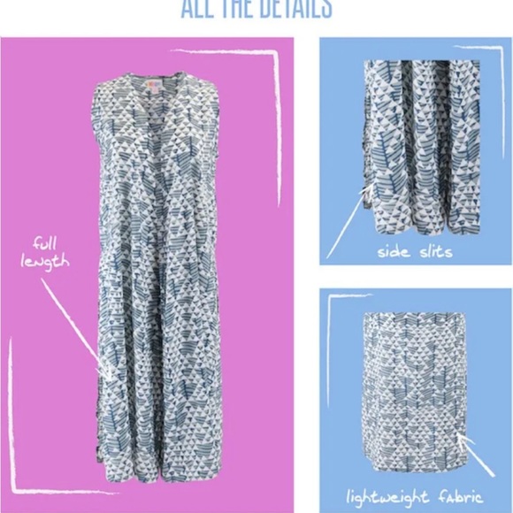 LulaRoe Joy XS Duster Vest - Picture 7 of 7